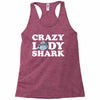 crazy lady shark Racerback Tank