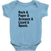 rock paper scissors lizard spock big bang theory geek nerd gift t shir Baby Onesie