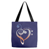 music expresses clef heart girls Tote Bags
