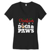 christmas dogs and paws Women's V-Neck T-Shirt