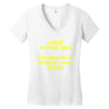 i went outside once Women's V-Neck T-Shirt