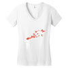 banksy headshot butterfly Women's V-Neck T-Shirt