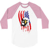 american eagle usa flag head 3/4 Sleeve Shirt