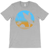 beach surfer silhouette birds sand waves palm T-Shirt