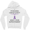 I Am Kicking Cancers Butt Whats Your Superpower? Zipper Hoodie