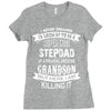 Super Cool Stepdad Of A Freaking Awesome Grandson Ladies Fitted T-Shirt