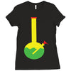 rasta bong water pipe slide insert stem filtered Ladies Fitted T-Shirt