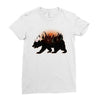 Bear Adventure With Roses Ladies Fitted T-Shirt