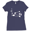 panda flat out with bamboo Ladies Fitted T-Shirt