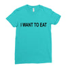 i want to eat Ladies Fitted T-Shirt