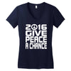 new years eve 2016 give peace a chance Women's V-Neck T-Shirt