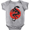 sun dragon with pearl   black red white Baby Onesie