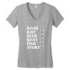 road bait beer boat fish story Women's V-Neck T-Shirt