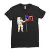 Astronaut Celebrating Independence  Day at 1776 Ladies Fitted T-Shirt