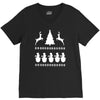 christmas scene reindeer funny V-Neck Tee