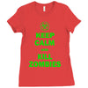 keep calm and kill zombies Ladies Fitted T-Shirt