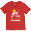 Kings Are Born In September V-Neck Tee