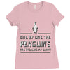 one by one penguins stealing Ladies Fitted T-Shirt