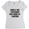 surely not everybody was kung fu fighting black color Women's Triblend Scoop T-shirt