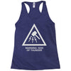 warning god of thunder Racerback Tank