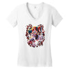 wicked jester skull Women's V-Neck T-Shirt