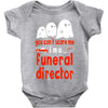 can't scare me halloween funeral direct Baby Bodysuit