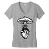 heart and nuclear explosion Women's V-Neck T-Shirt