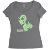 alien believe space sci fi ufo nerd Women's Triblend Scoop T-shirt