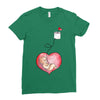 Mom and Baby are Connected to the Heart Ladies Fitted T-Shirt