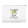 unicorns are born in august cute unicorn Accessory Pouches