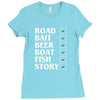 road bait beer boat fish story Ladies Fitted T-Shirt