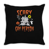 scary gay person Throw Pillow