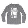 stop snow pression end winter funny Long Sleeve Shirts