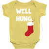 well hung endowed christmas stocking funny Baby Onesie