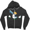mighty hero atop a chicken Zipper Hoodie