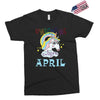 unicorns are born in april cute unicorn Exclusive T-shirt