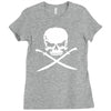 biker pirate skull bones swords Ladies Fitted T-Shirt