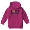 i love my soldier regular camouflage Youth Hoodie