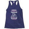 Warning I Belong To A Trucker Racerback Tank