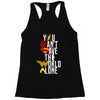 you can't save the world alone Racerback Tank
