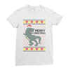 ugly dinosaur merry christmas Ladies Fitted T-Shirt