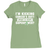 I Am Kicking Cancers Butt Whats Your Superpower ? Ladies Fitted T-Shirt