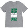 i wear green for my mom liver cancer awareness V-Neck Tee