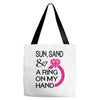 sun, sand &amp; a ring on my hand Tote Bags