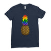 rainbow pineaplle Ladies Fitted T-Shirt
