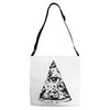 illuminati pizza Adjustable Strap Totes