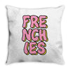 donut frenchies Throw Pillow