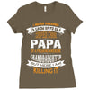 Super Cool Papa Of A Freaking Awesome Granddaughter Ladies Fitted T-Shirt
