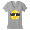 Lemon with Glasses Women's V-Neck T-Shirt