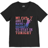 my cat and i stay in tonight V-Neck Tee